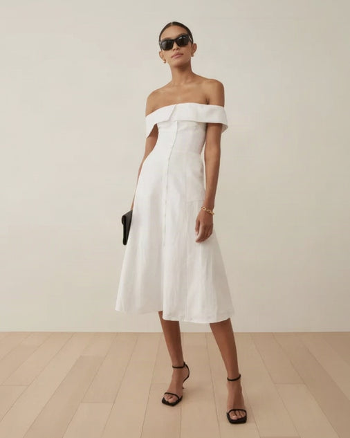 Reformation Adriel Linen Midi Dress