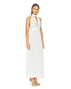 L'Idee Chateau Halter Pleated Maxi Dress