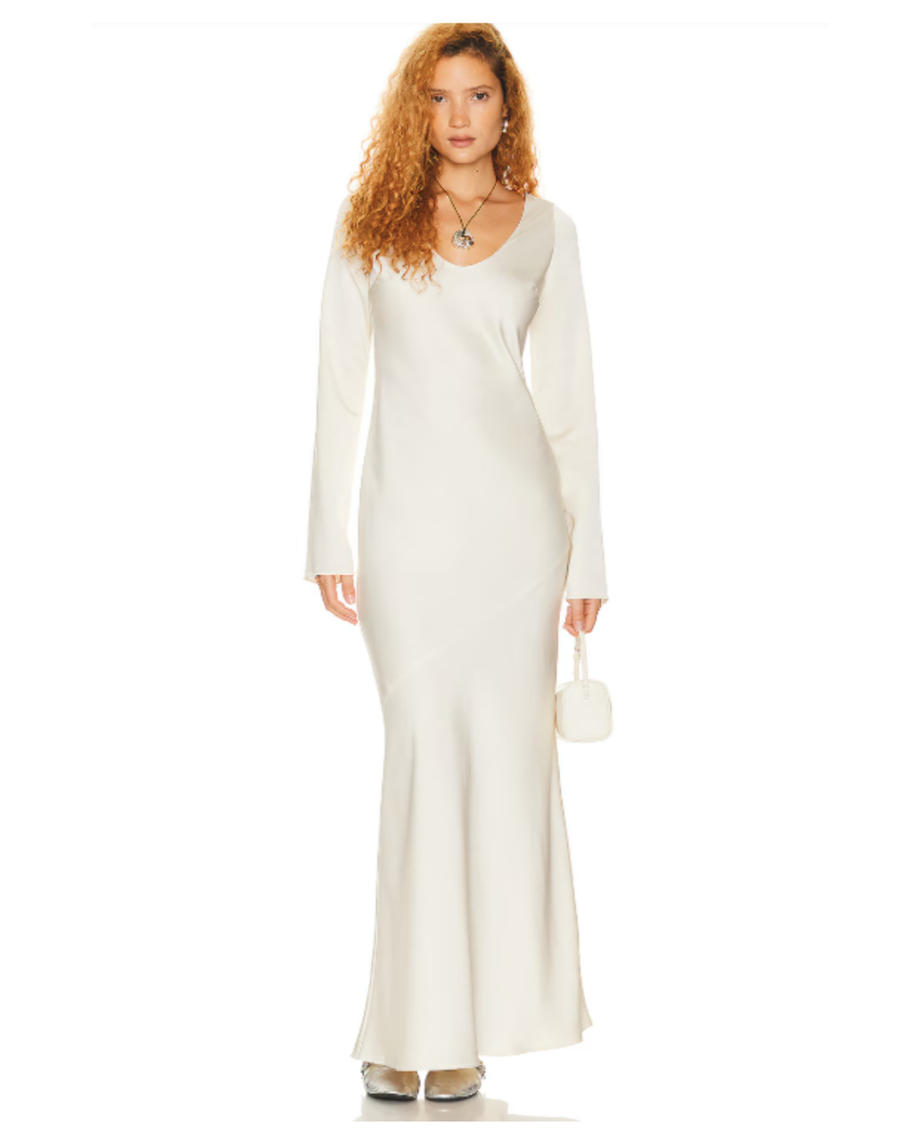 Helsa Long Sleeve Satin Maxi Dress