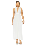L'Idee Chateau Halter Pleated Maxi Dress
