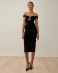 Reformation Velvet Cut Out Midi Dress