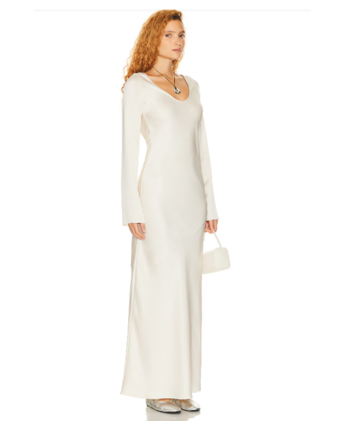 Helsa Long Sleeve Satin Maxi Dress
