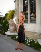 Wicked Lovely Emmy Black/Espresso Silk Midi Dress