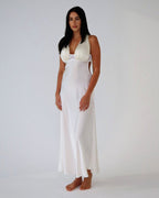 Wicked Lovely Emmy Pearl/Ivory Silk Maxi Dress