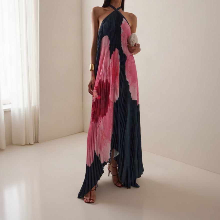 L'Idee Deesse Pleated Maxi Dress