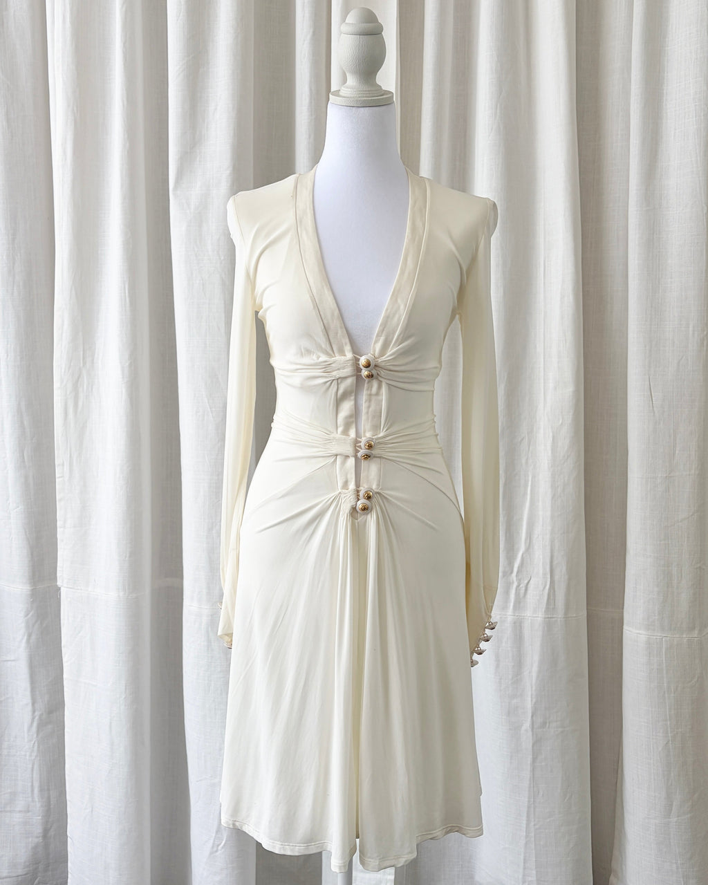 Roberto Cavalli Plunge Midi Dress