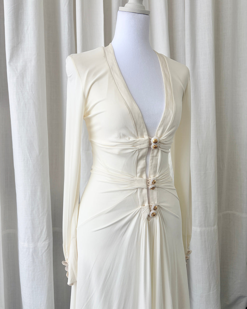 Roberto Cavalli Plunge Midi Dress