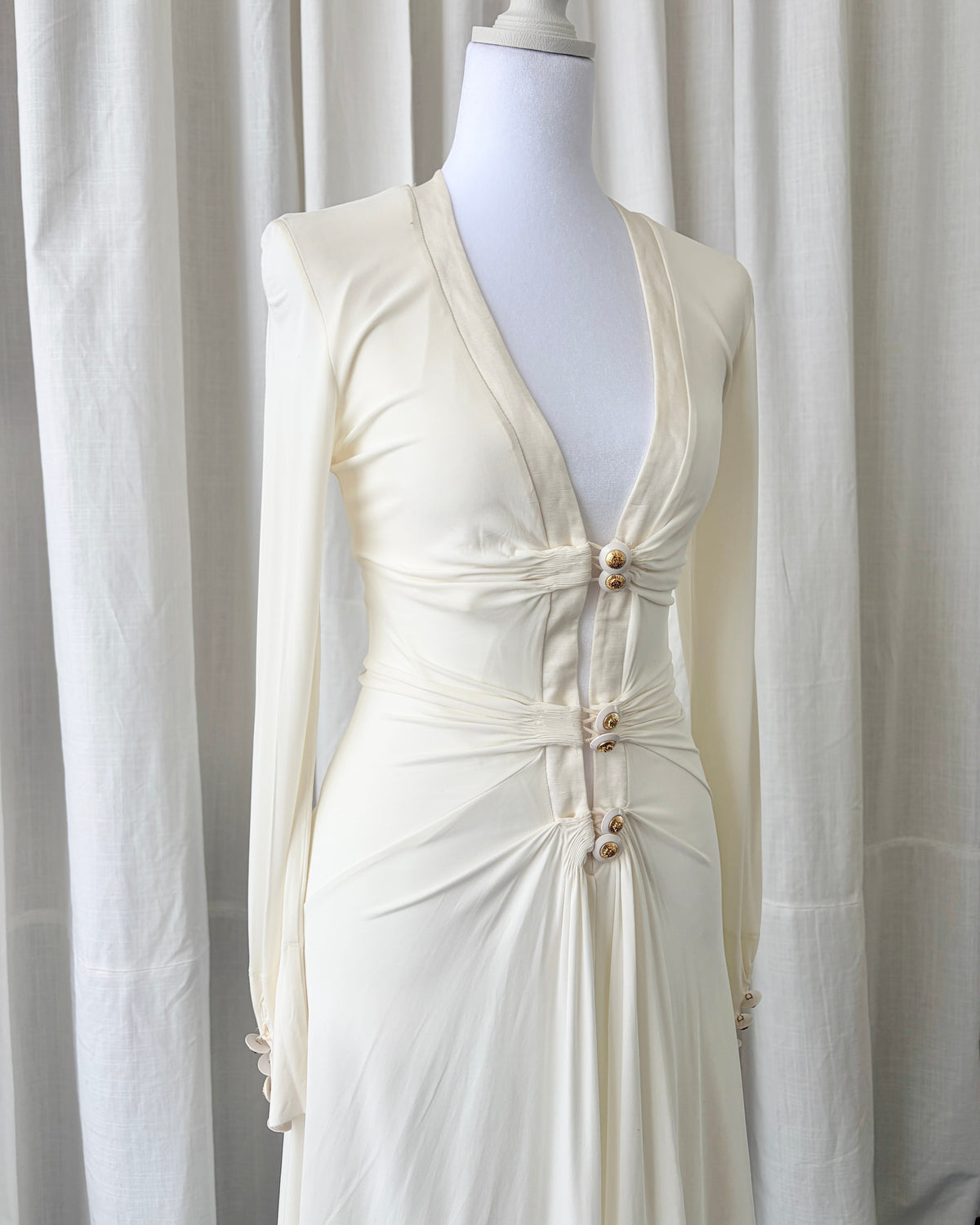 Roberto Cavalli Plunge Midi Dress