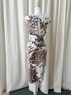 Blumarine 2000's Leopard Floral Midi Dress