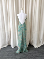 Vintage 2000's Ruffled Open Back Maxi Dress