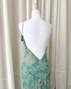 Vintage 2000's Ruffled Open Back Maxi Dress