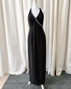 Vintage 1990's Beaded Halter Maxi Dress