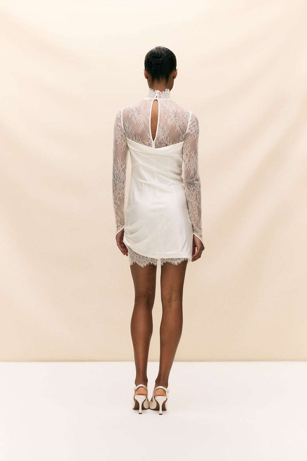 De La Vali Croissant Lace Mini Dress