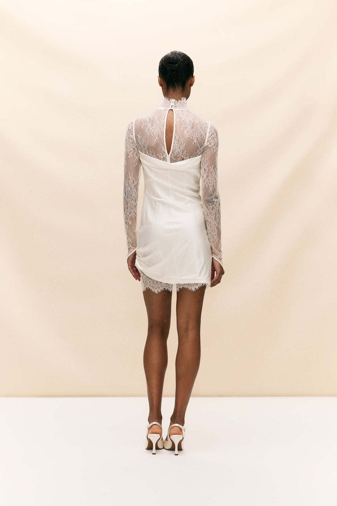 De La Vali Croissant Lace Mini Dress