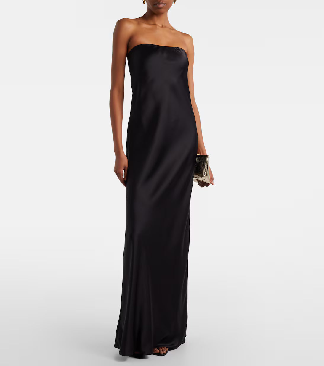 Norma Kamali Strapless Satin Maxi Dress
