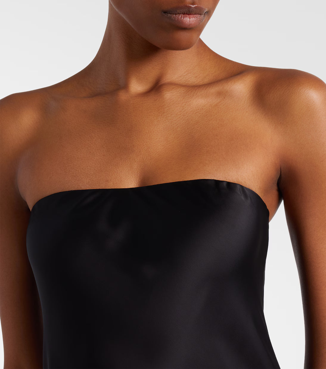 Norma Kamali Strapless Satin Maxi Dress