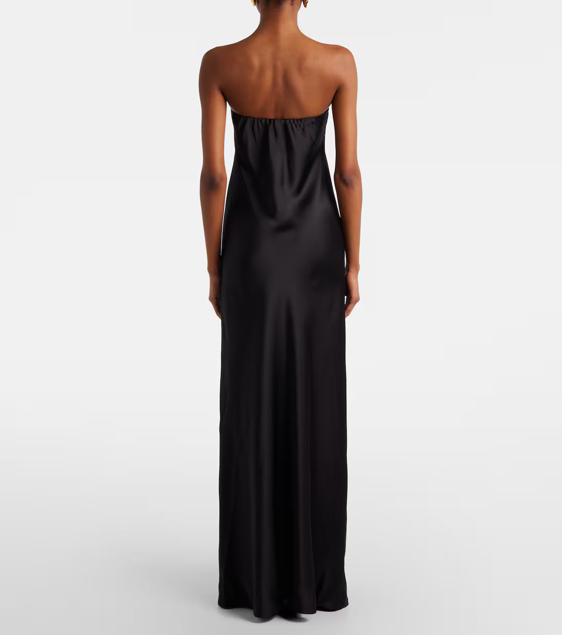 Norma Kamali Strapless Satin Maxi Dress