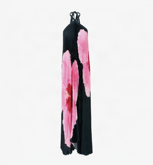 L'Idee Deesse Pleated Maxi Dress