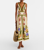 Farm Rio Floral Linen Maxi Dress