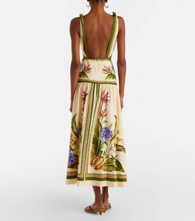 Farm Rio Floral Linen Maxi Dress
