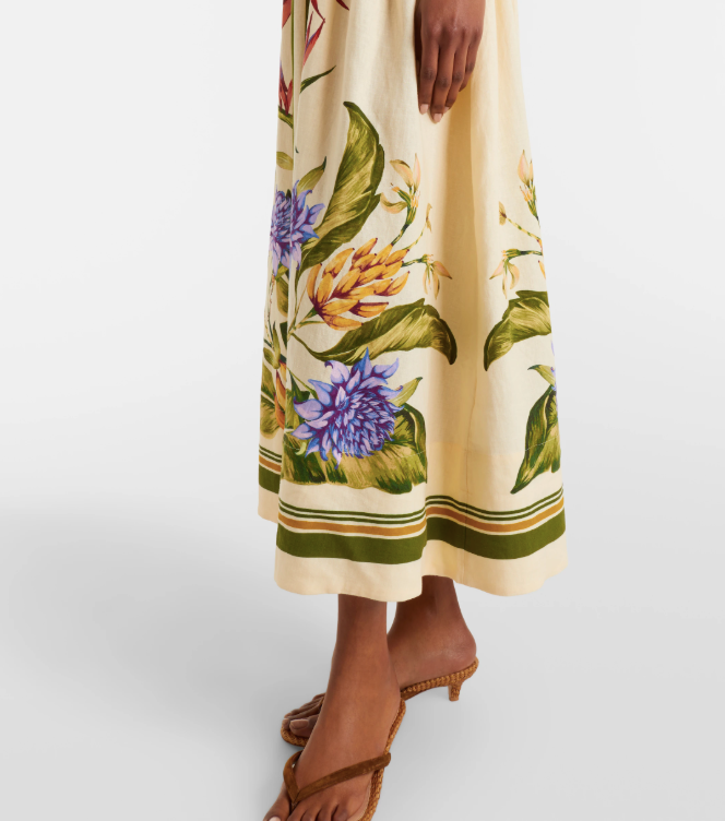 Farm Rio Floral Linen Maxi Dress