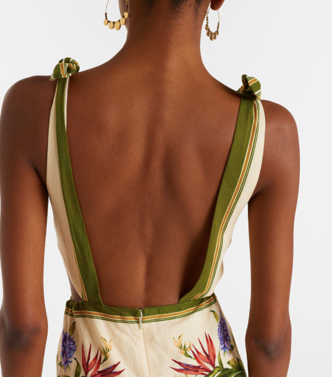 Farm Rio Floral Linen Maxi Dress