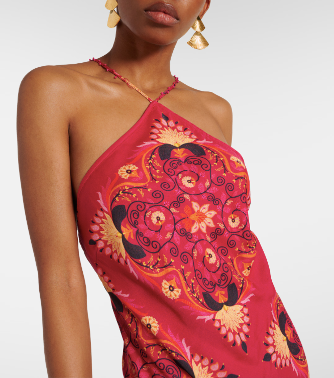 Farm Rio Printed Halter Maxi Dress