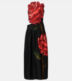 Farm Rio Floral-Applique Midi Dress