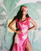 For Love and Lemons Lani Silk Midi Dress