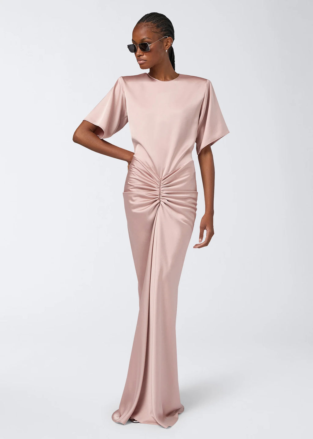 The Andamane Iris Satin Maxi Dress