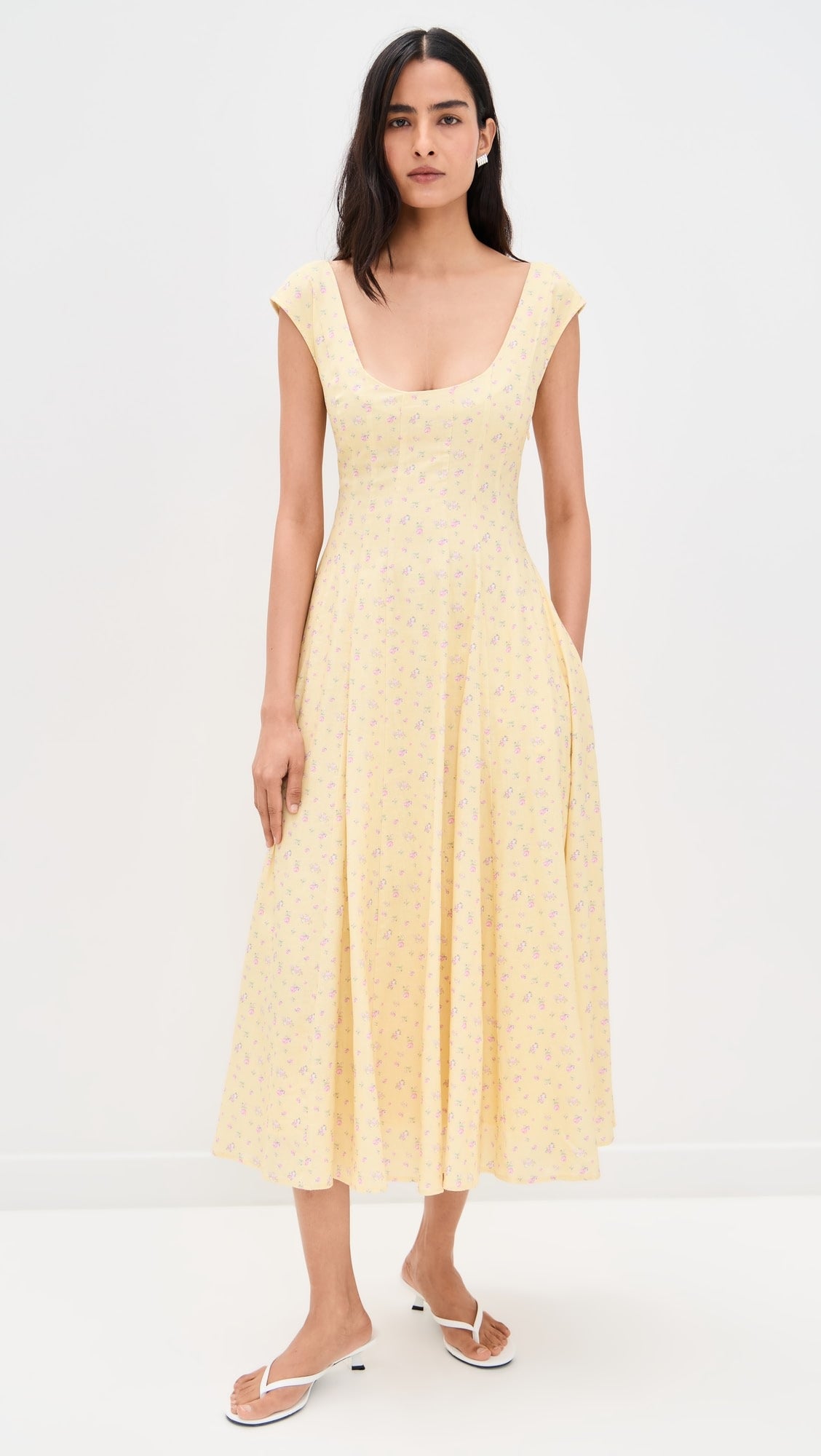 Guizio Leila Floral Midi Dress