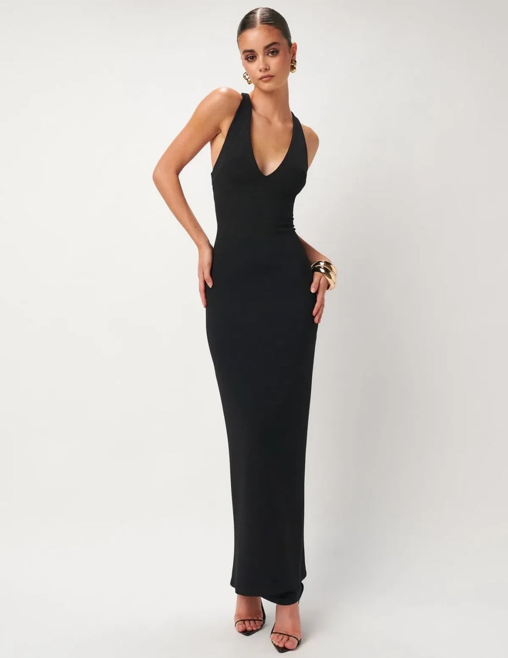 Effie Kats Eiza Plunge Maxi Dress